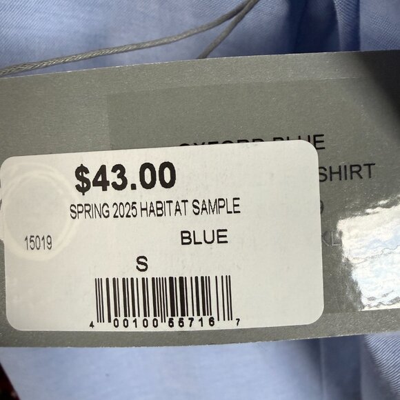 Habitat blue long sleeve collared button down shirt blouse size small - Picture 9 of 11